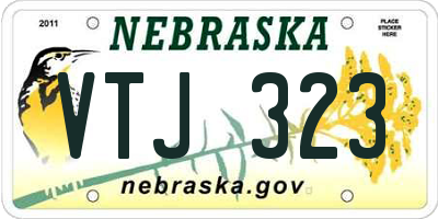 NE license plate VTJ323