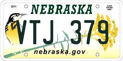 NE license plate VTJ379