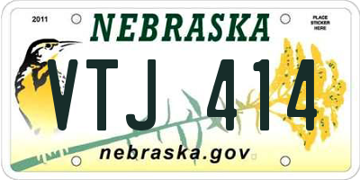 NE license plate VTJ414