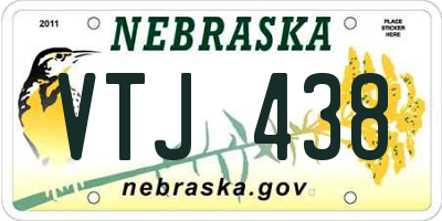 NE license plate VTJ438