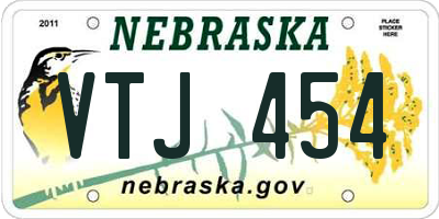 NE license plate VTJ454