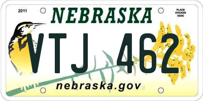 NE license plate VTJ462
