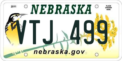 NE license plate VTJ499