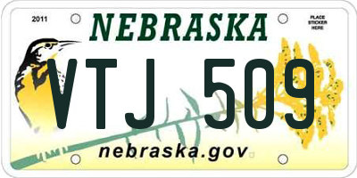NE license plate VTJ509
