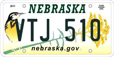 NE license plate VTJ510