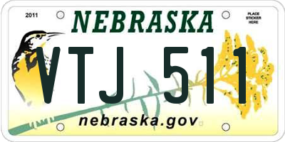 NE license plate VTJ511