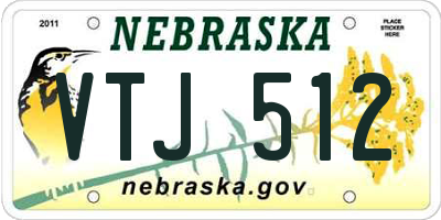 NE license plate VTJ512