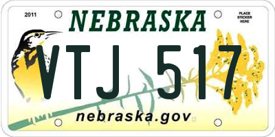 NE license plate VTJ517