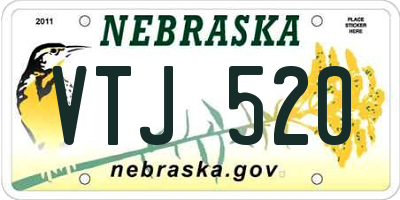 NE license plate VTJ520