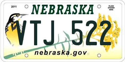 NE license plate VTJ522