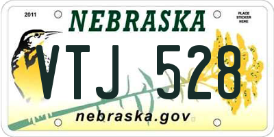 NE license plate VTJ528