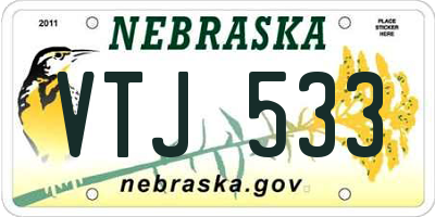 NE license plate VTJ533