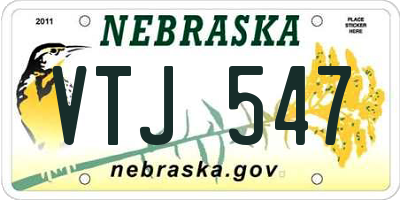 NE license plate VTJ547