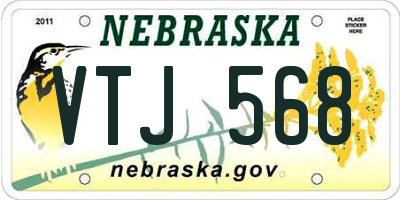 NE license plate VTJ568