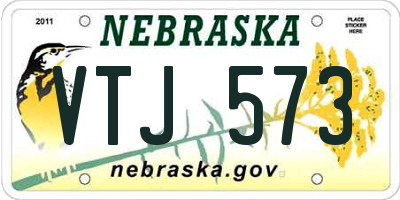 NE license plate VTJ573