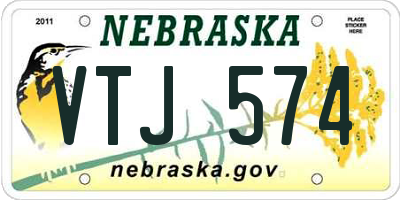 NE license plate VTJ574