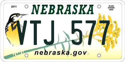 NE license plate VTJ577