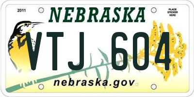 NE license plate VTJ604