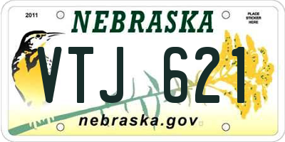 NE license plate VTJ621