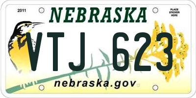 NE license plate VTJ623