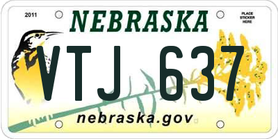 NE license plate VTJ637