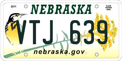 NE license plate VTJ639