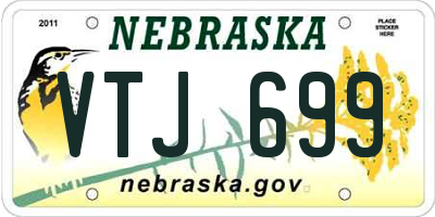 NE license plate VTJ699