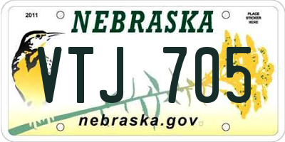NE license plate VTJ705