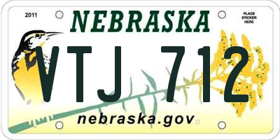 NE license plate VTJ712