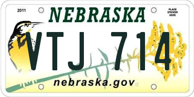 NE license plate VTJ714