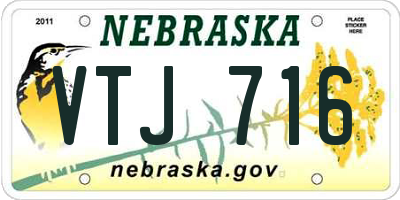 NE license plate VTJ716