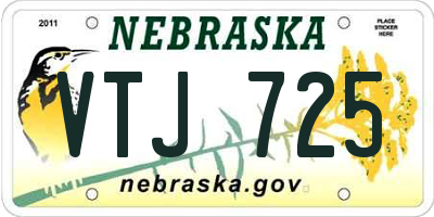 NE license plate VTJ725
