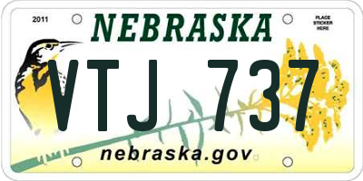NE license plate VTJ737