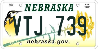 NE license plate VTJ739