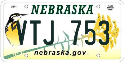 NE license plate VTJ753