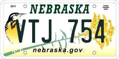 NE license plate VTJ754