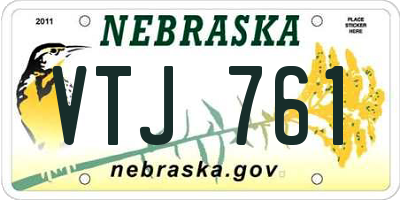 NE license plate VTJ761