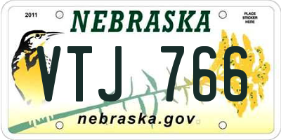 NE license plate VTJ766