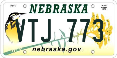 NE license plate VTJ773