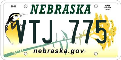 NE license plate VTJ775