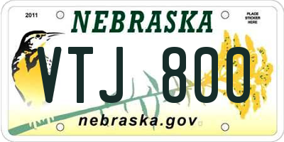 NE license plate VTJ800
