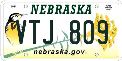 NE license plate VTJ809
