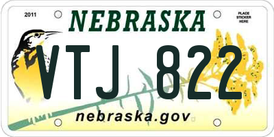 NE license plate VTJ822