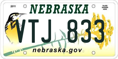 NE license plate VTJ833