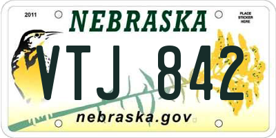 NE license plate VTJ842