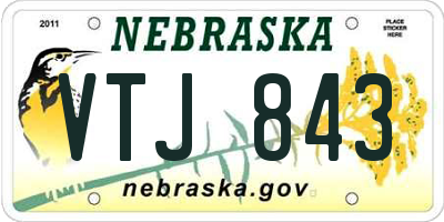 NE license plate VTJ843