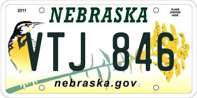 NE license plate VTJ846