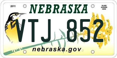 NE license plate VTJ852