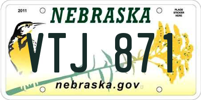 NE license plate VTJ871