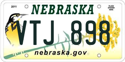 NE license plate VTJ898